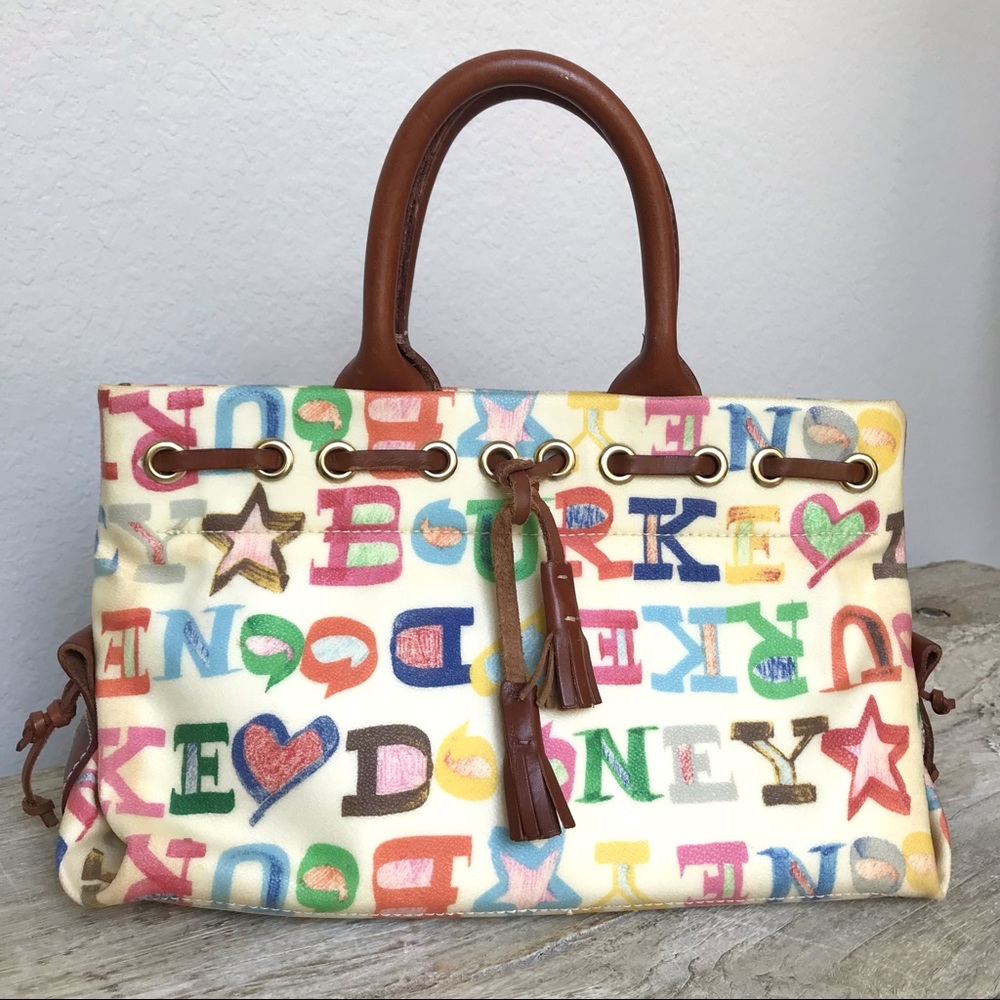 Vintage Dooney & Bourke Monogram Logo Mulitcolor Rainbow 90s Y2K Bag